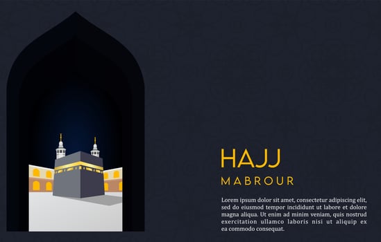 hajj mabrour background desgin with kaaba vector