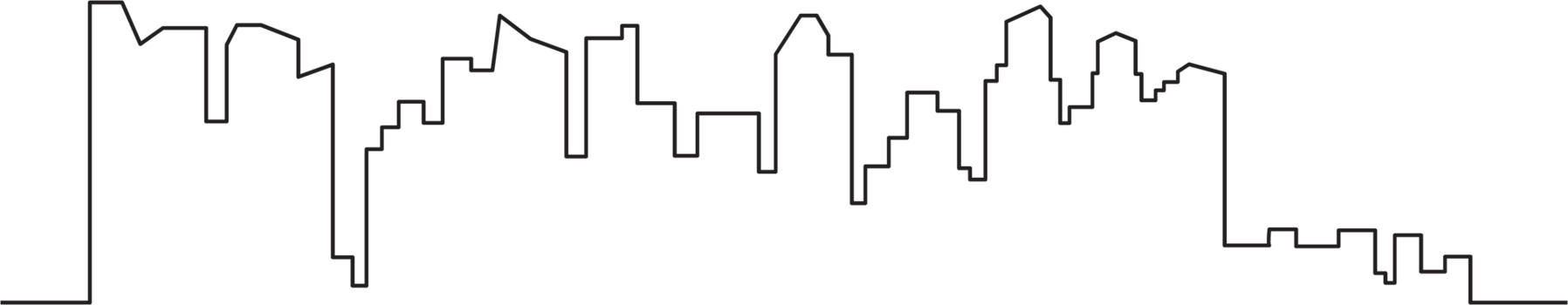 modern cityscape skyline outline drawing. png