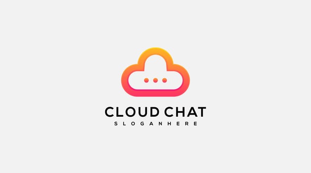 Cloud chat beautiful icon vector logo design illustration