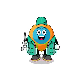 Illustration of location symbol mascot as a surgeon vector