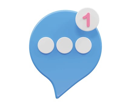 Message icon 3d rendering vector illustration