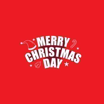 Merry Christmas Beautiful Hand Lettering Calligraphy Design on White Background. Vector Holiday Illustration Element. Merry Christmas Script Calligraphy