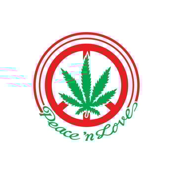 Mariuhana leaf symbol, marijuana or hemp icon, cannabis medical sign, weed drug vector illustration