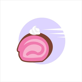 Roll Cake Doodle Vector Bakery