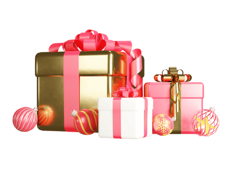 gift box and christmas ball png