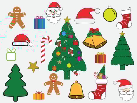 christmas accessory with decorations vector