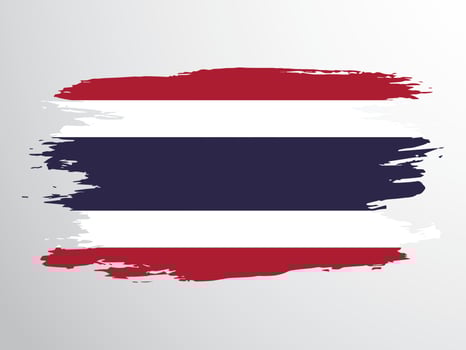Thailand flag painted with a brush vector