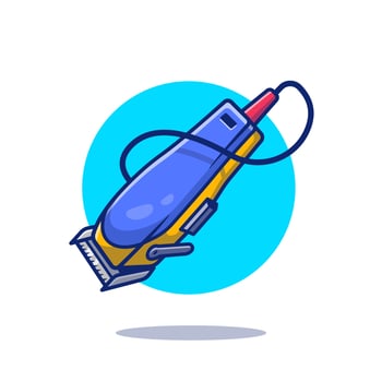 Barber Machine Cartoon Vector Icon Illustration. Barber Tools Icon Concept Isolated Premium Vector. Flat Cartoon Style