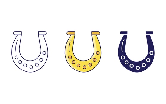 Horseshoe line icon isolated on white background, Vector illustration