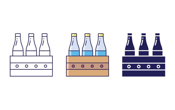 Milk Crate line icon isolated on white background, Vector illustration