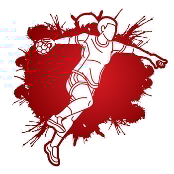 Handball Sport Woman Player vector