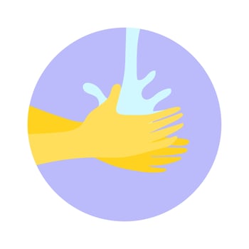Hand washing vector design with water