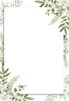 romantic wedding invitation card with greenery floral png