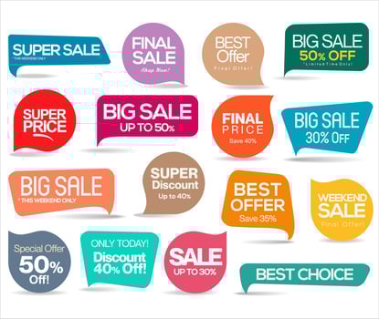 Sale stickers and tags colorful collection vector illustration