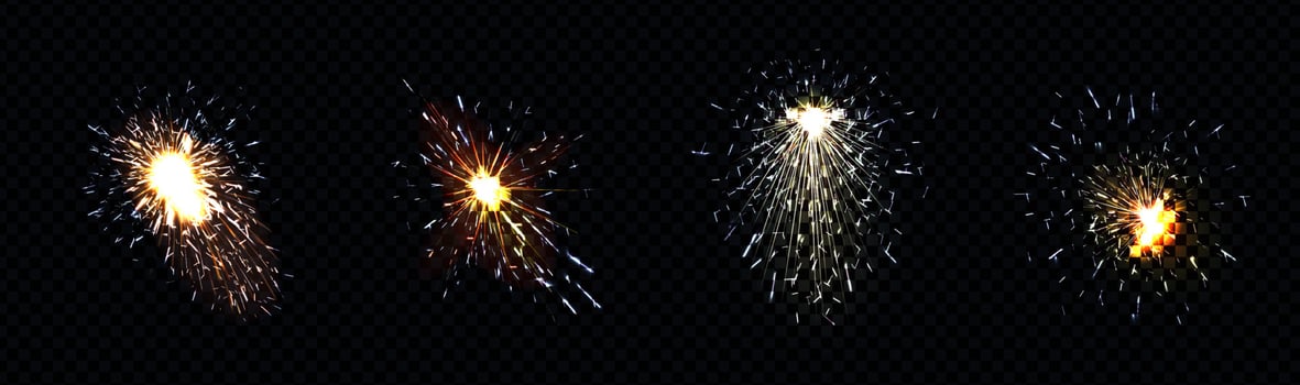 Fire sparks from sparklers or metal welding vector