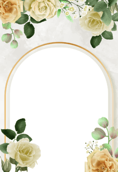 wedding invitation card with yellow flowers png