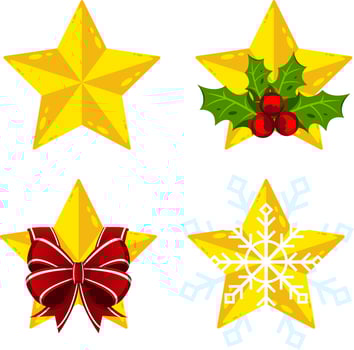 star christmas tree topper vector set holiday winter season