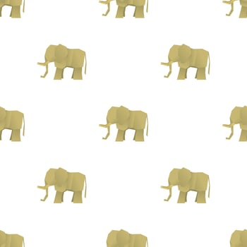 Origami elephant pattern seamless vector
