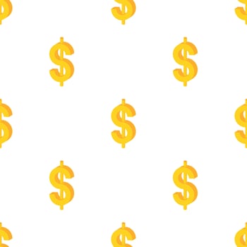 Yellow dollar sign pattern seamless vector