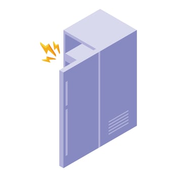 Kitchen refrigerator repair icon isometric vector. Worker maintenance vector