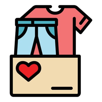 Care clothes donation icon color outline vector