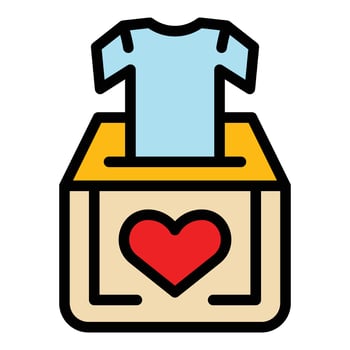 Clothes donation bin icon color outline vector