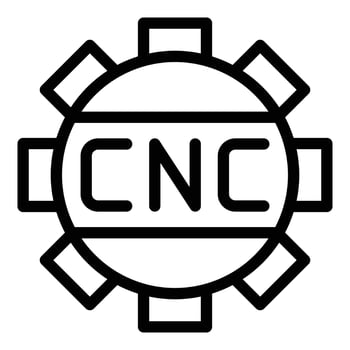 Cnc machine gear icon outline vector. Work tool vector