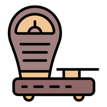Old market scales icon color outline vector