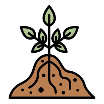Root plant icon color outline vector