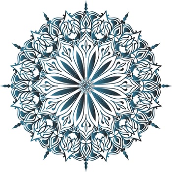 Islamic floral mandala design of ornamental Moroccan style teal color pattern backgrounds vector