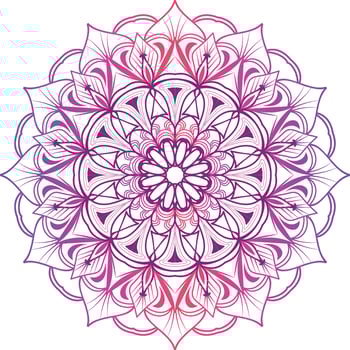 Floral ornamental mandala of pink color wedding invitation template vector