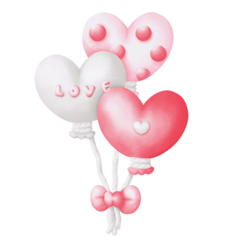 Watercolor Valentine Decorations png