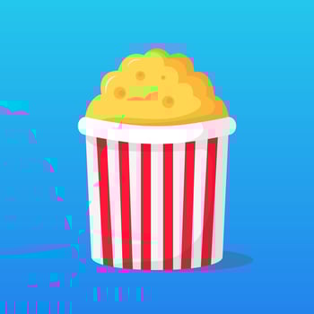 Popcorn Bucket Isolated Icon Food Snack Vector Illustration