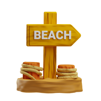 beach illustration 3d png
