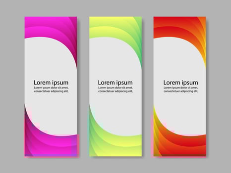 gradient vertical banner collection wave shape vector