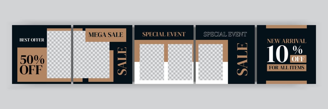 Fashion Social Media and Instagram Carousel Post Template Design Set vector