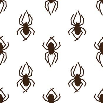 Spider vector seamless pattern on a white background. Insect pattern print on textiles, paper, wrapping paper theme