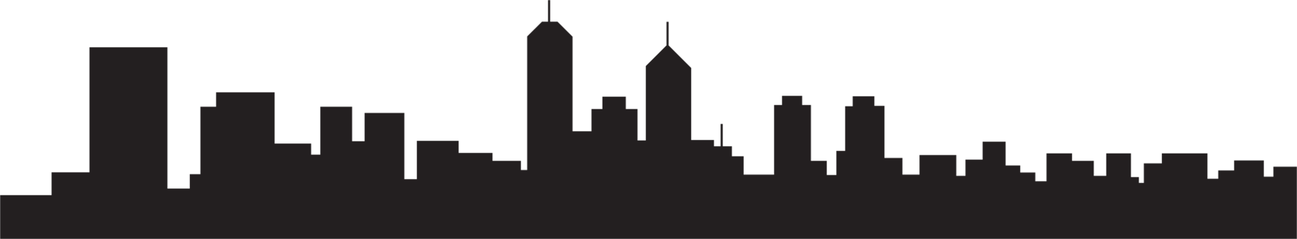 modern cityscape skyline silhouette drawing. png