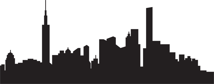 modern cityscape skyline silhouette drawing. png