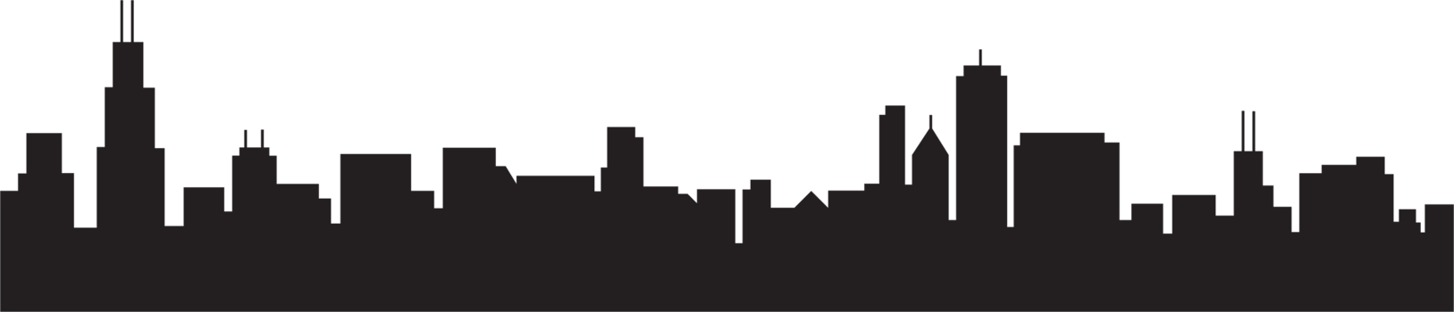 modern cityscape skyline silhouette drawing. png