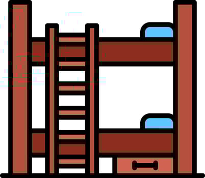 Bunk Bed Creative Icon Design vector