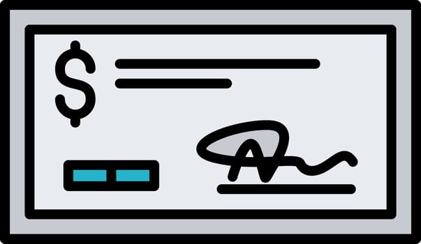 Bank Check Creative Icon Design vector
