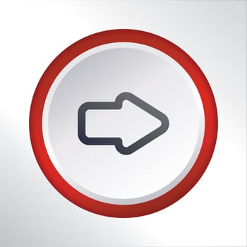skip button flat icon button with red gradient circle vector design