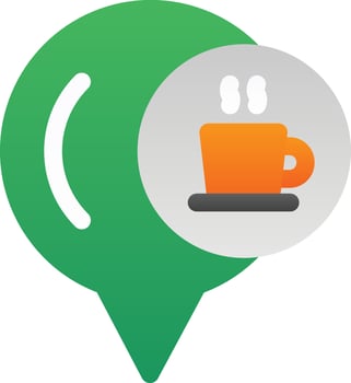Cafe Location Vector Icon Design