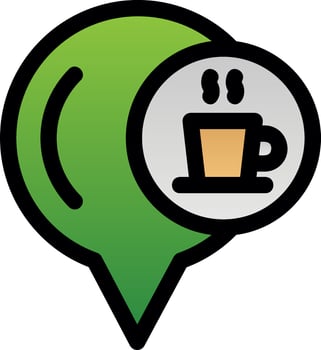Cafe Location Vector Icon Design