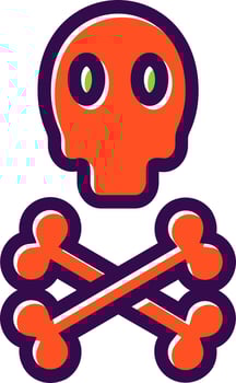Skull Crossbones Vector Icon Design