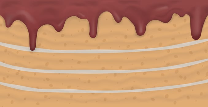 Panoramic background layer cake, food texture - Vector