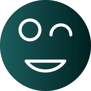 Smile Wink Vector Icon Design