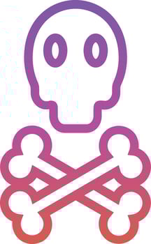 Skull Crossbones Vector Icon Design