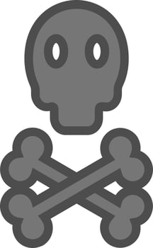 Skull Crossbones Vector Icon Design